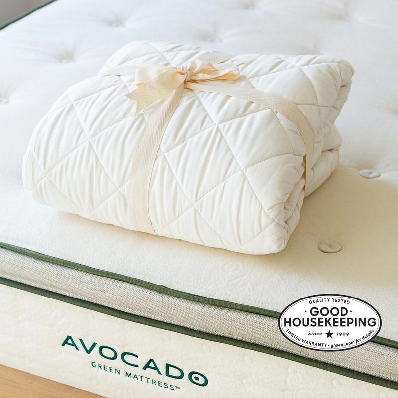 Avocado Organic Weighted Blanket by Avocado — GOTS Organic Cotton + Glass Bead Fill Sateen sheets