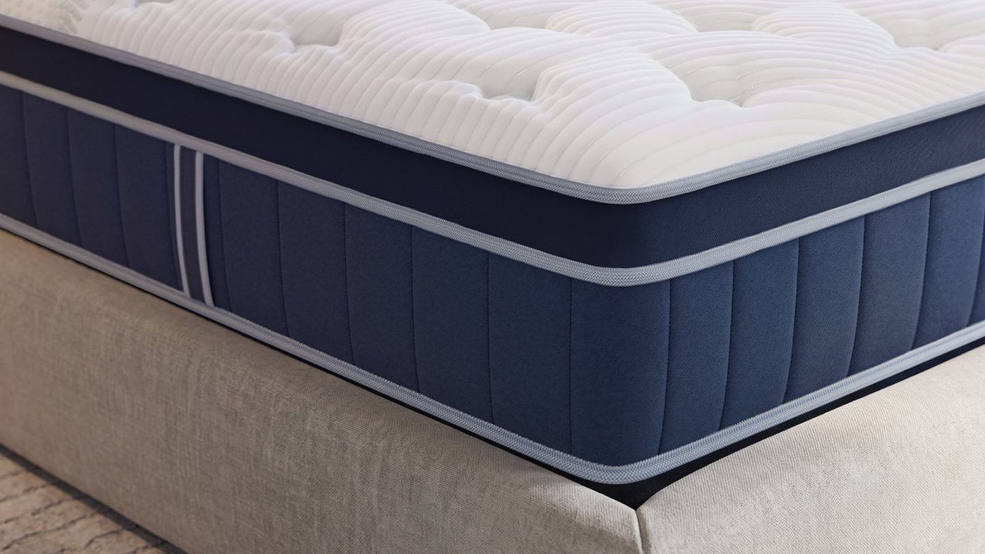 Close-up of the Bear Elite Hybrid cover fabric and side panel