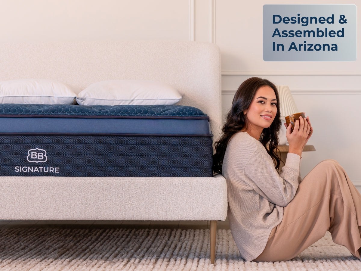 Brooklyn Bedding Signature mattress styled in a bedroom