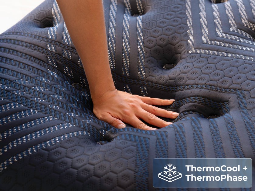 Brooklyn Bedding ThermoBalance Elite mattress photographed from the side