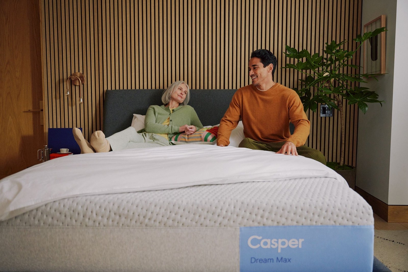 Casper Dream Max Hybrid mattress styled in a bedroom