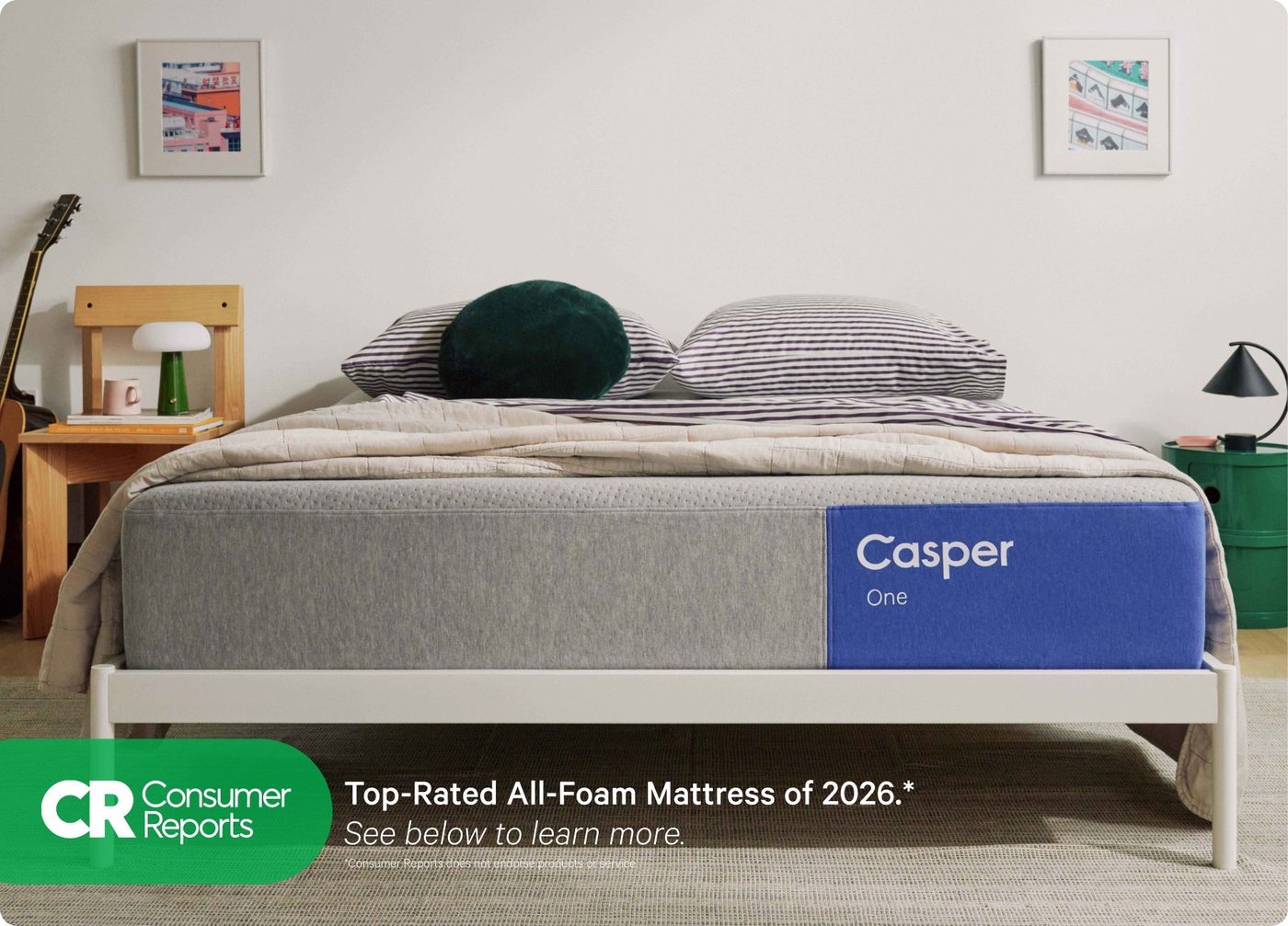Couple lying on a Casper One mattress