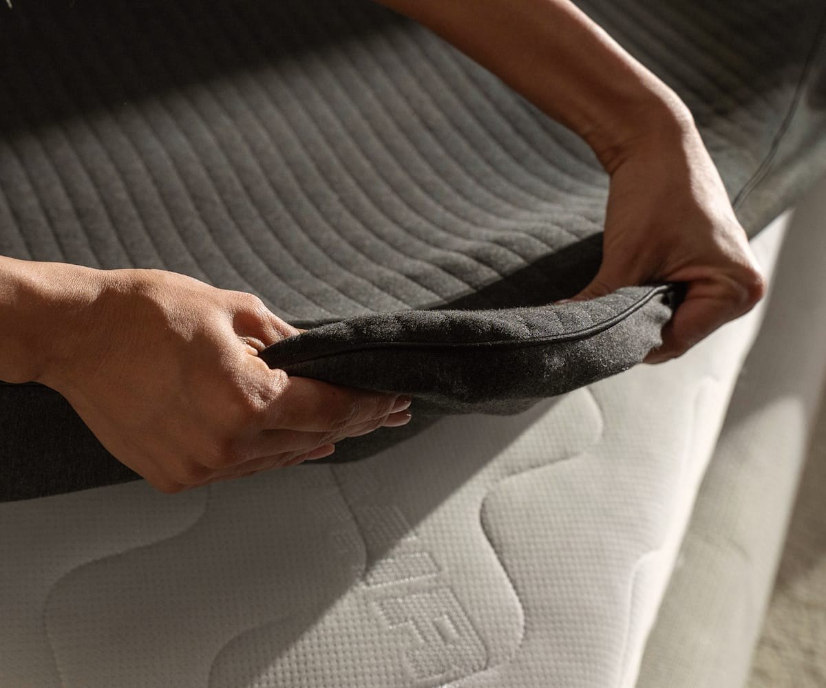 Eight Sleep Pod 3 mattress styled in a bedroom