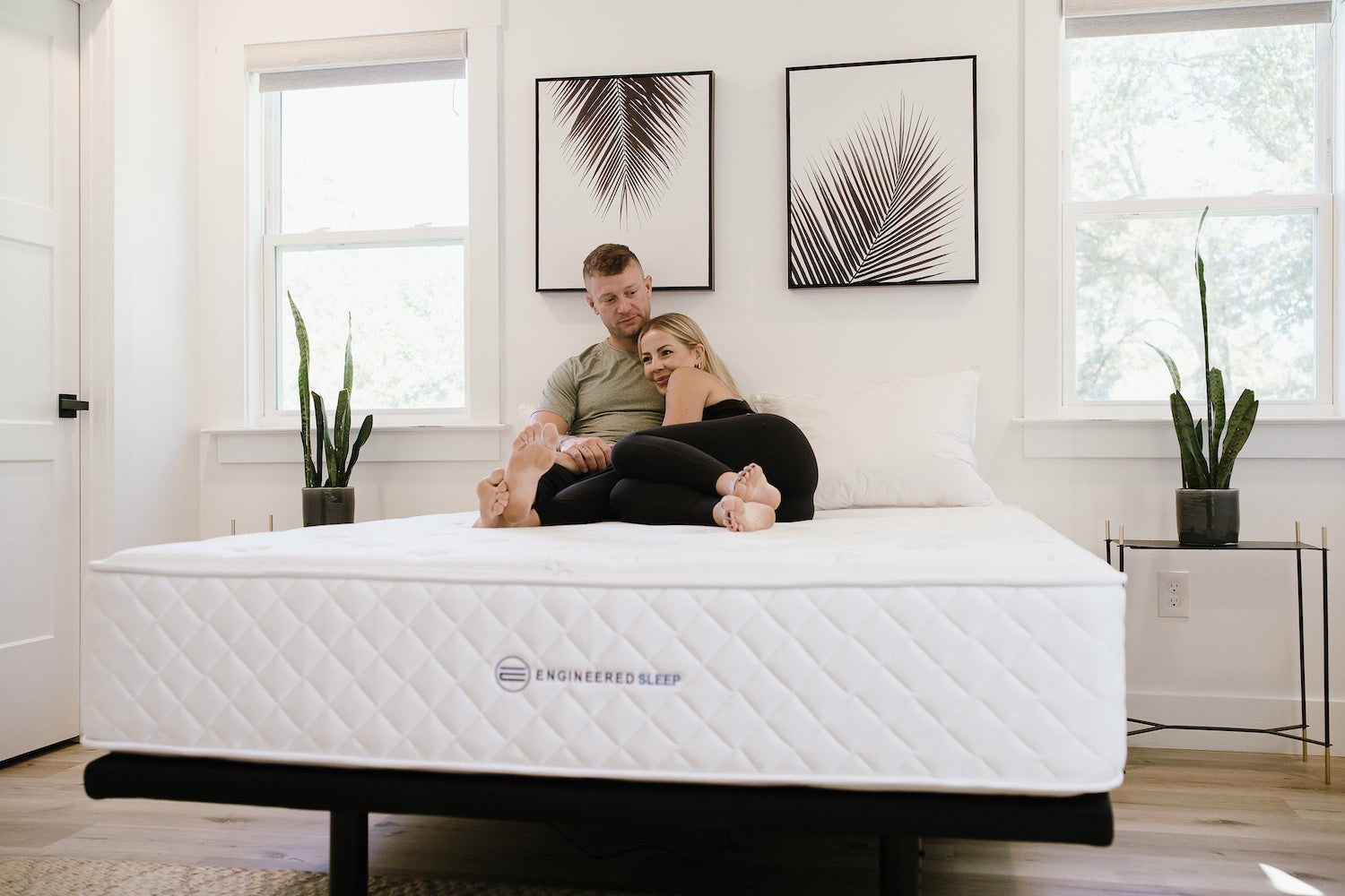 Engineered Sleep Hybrid mattress photographed from the side