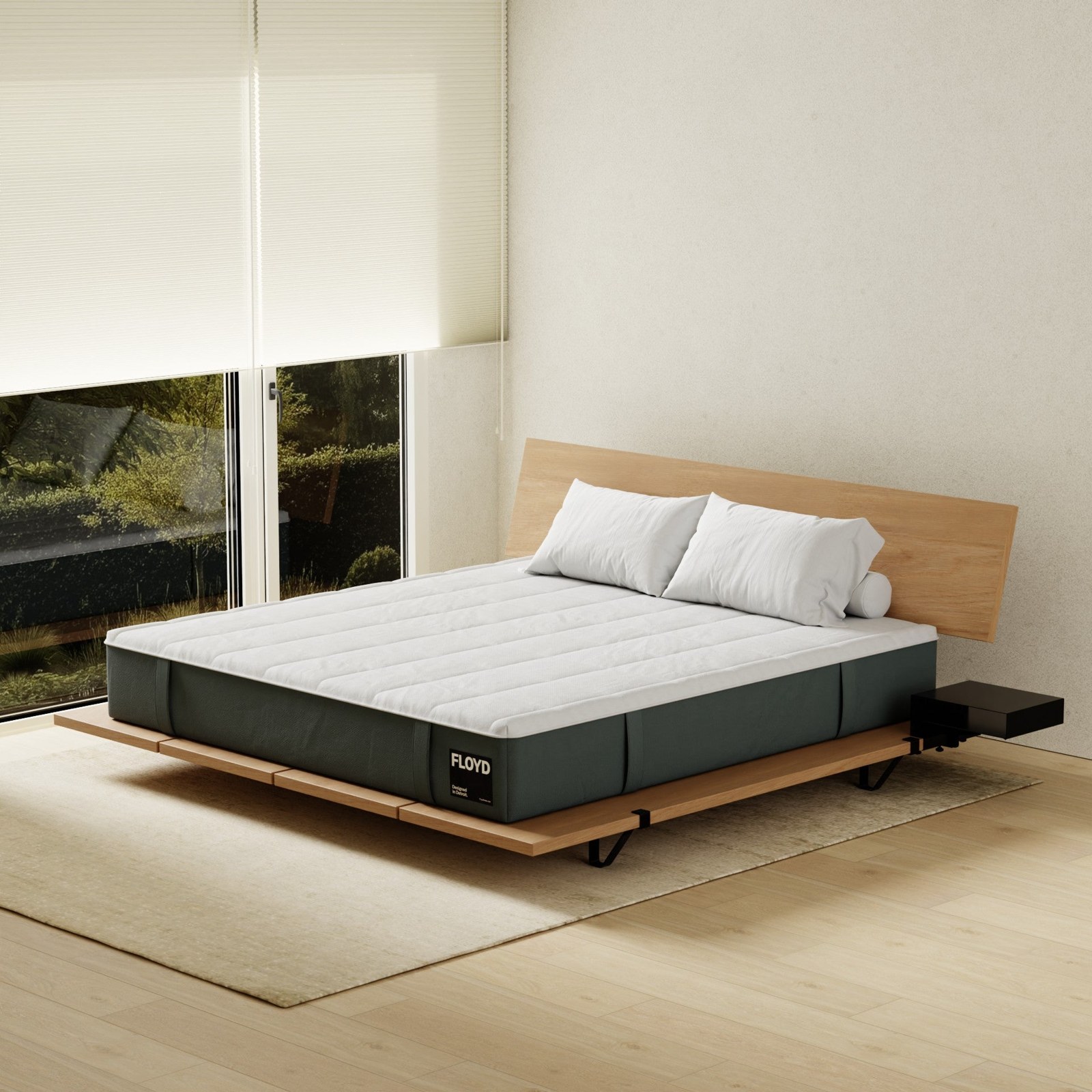Close view of the Floyd The Mattress cover and comfort layers
