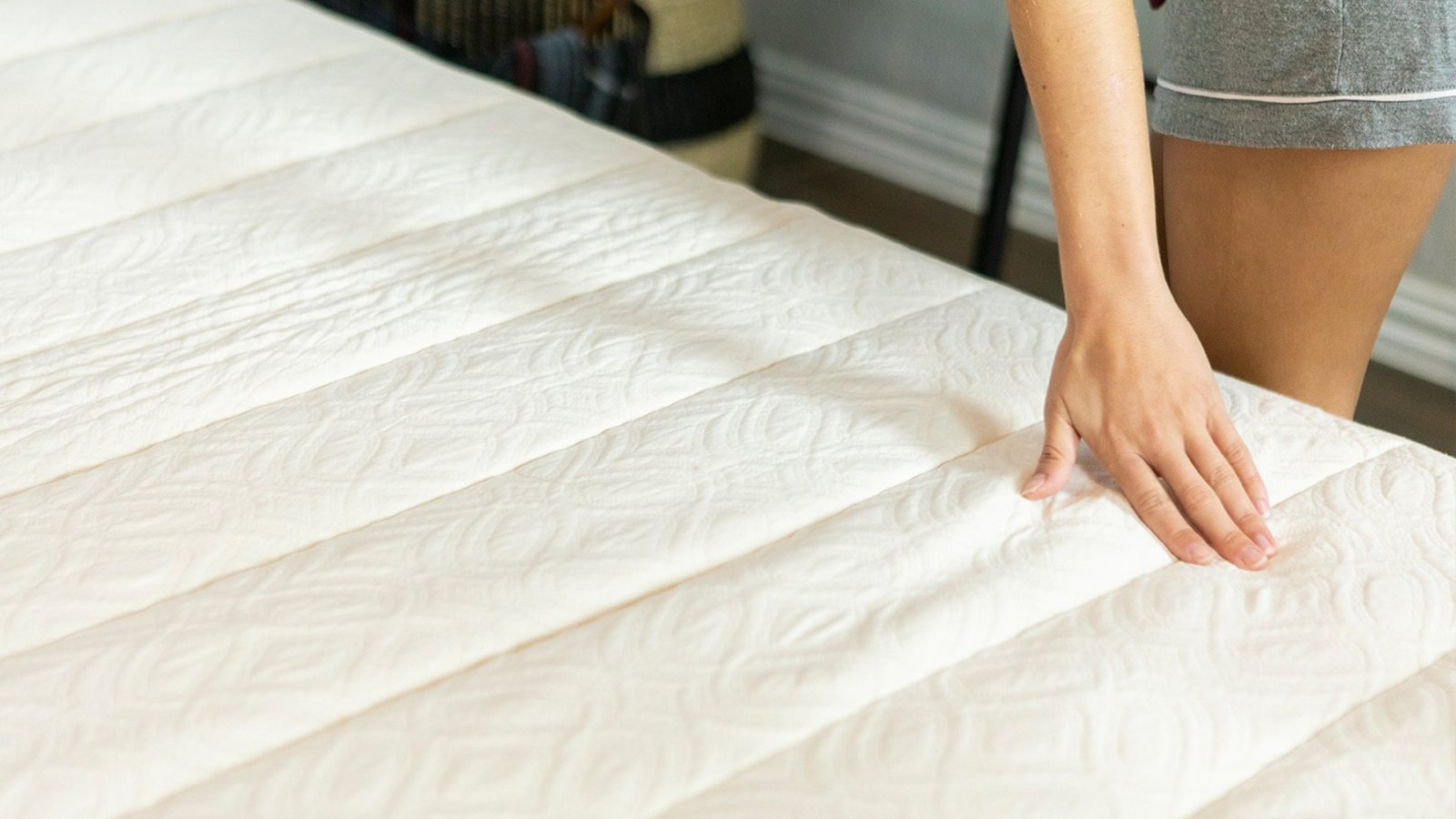 GhostBed Natural mattress photographed from the side