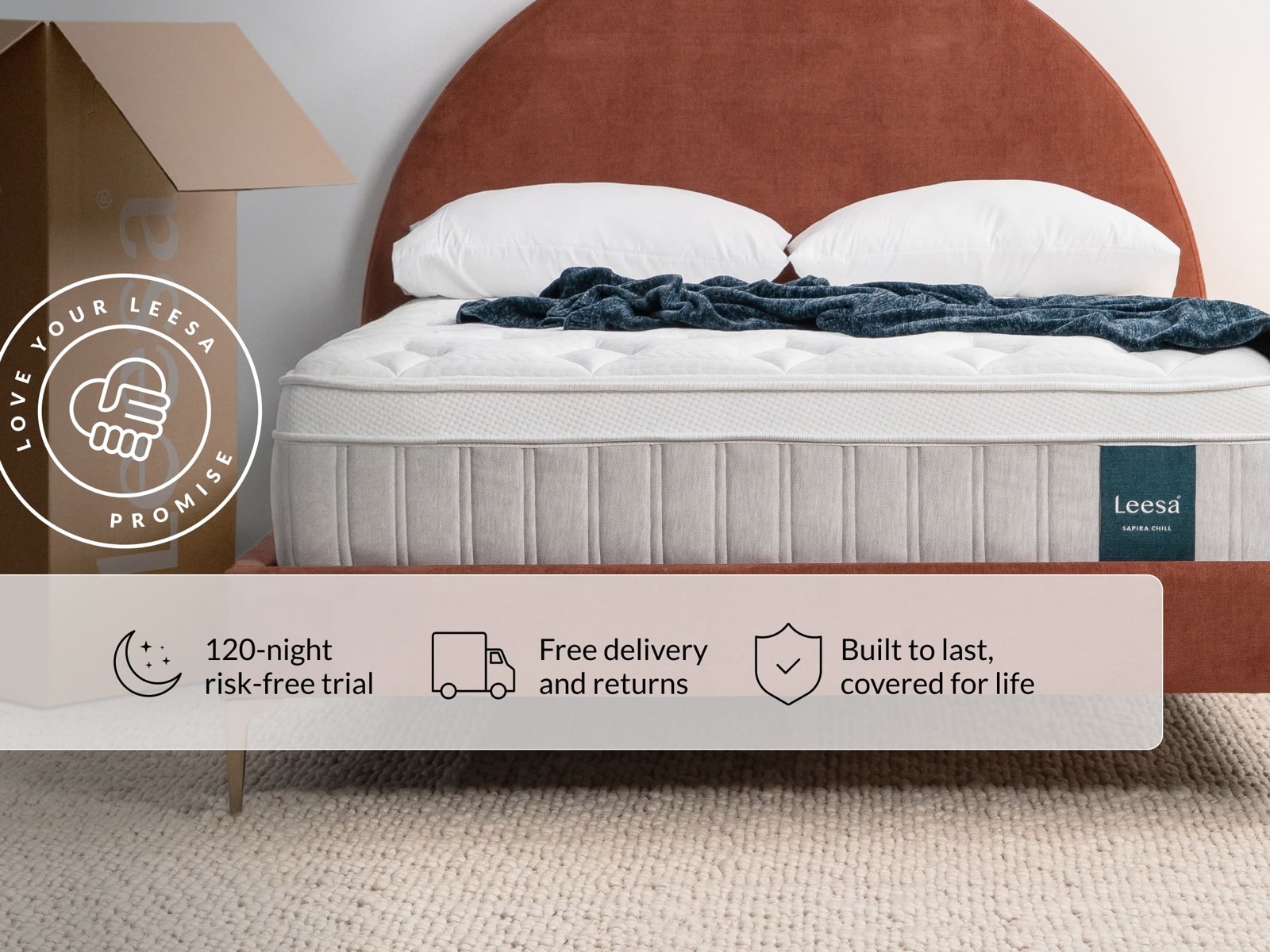 Leesa Chill Mattress mattress styled in a bedroom
