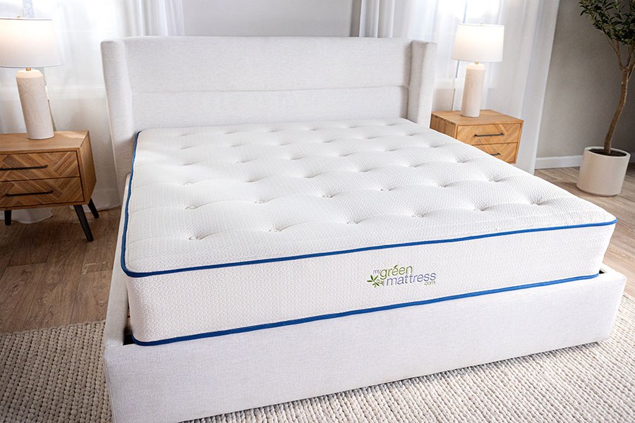 My Green Mattress Natural Escape mattress photographed from the side