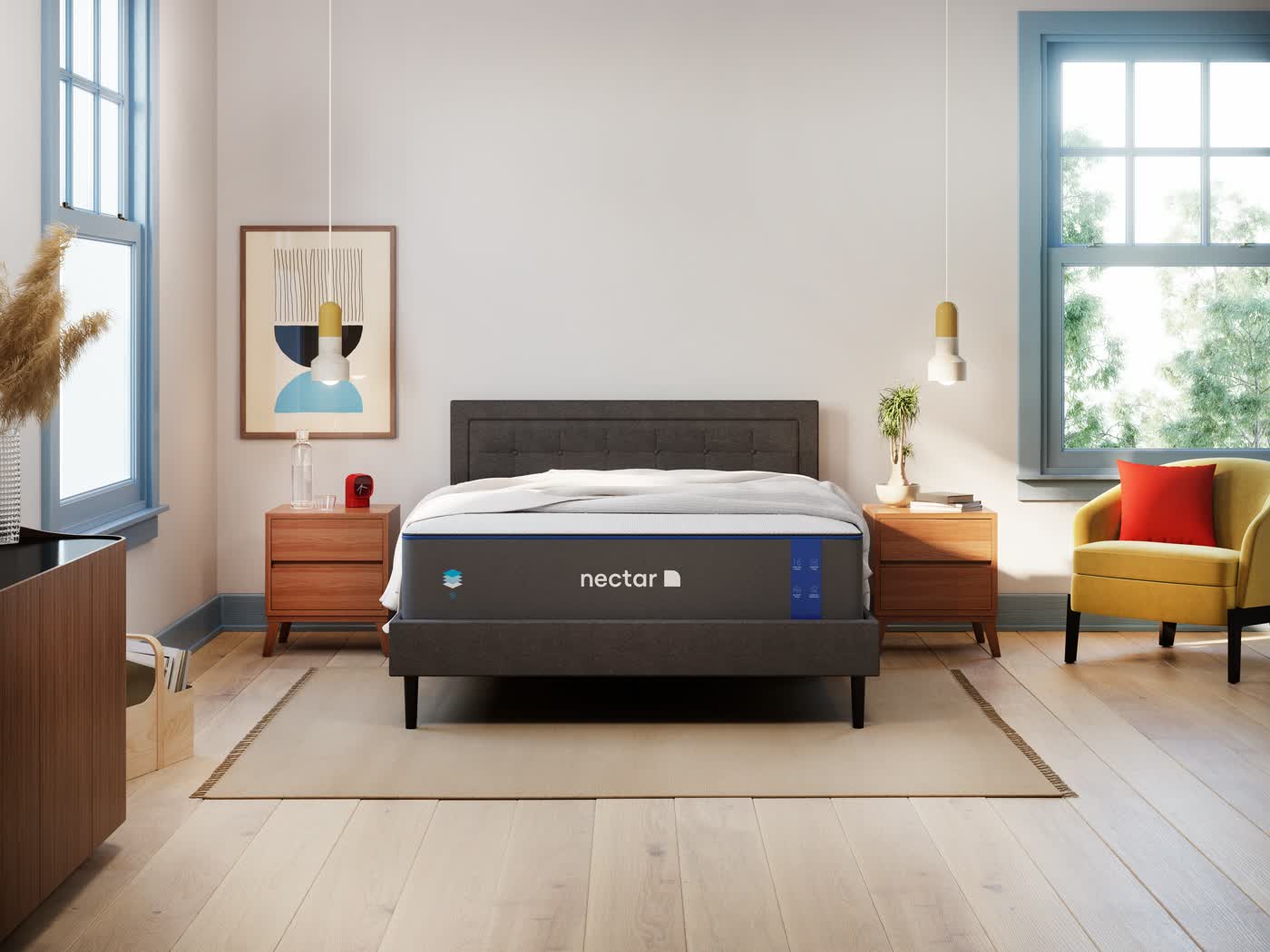 Nectar Classic memory foam mattress on a platform bed