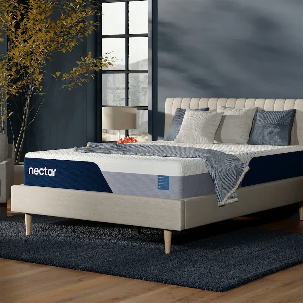 Nectar Classic memory foam mattress shown on an adjustable base