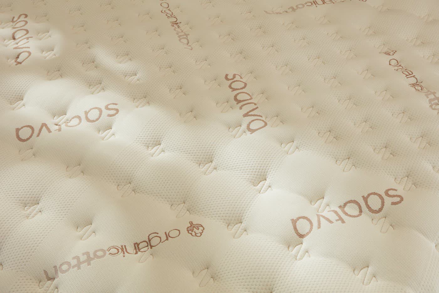 Detail of the Saatva Classic organic cotton quilted top