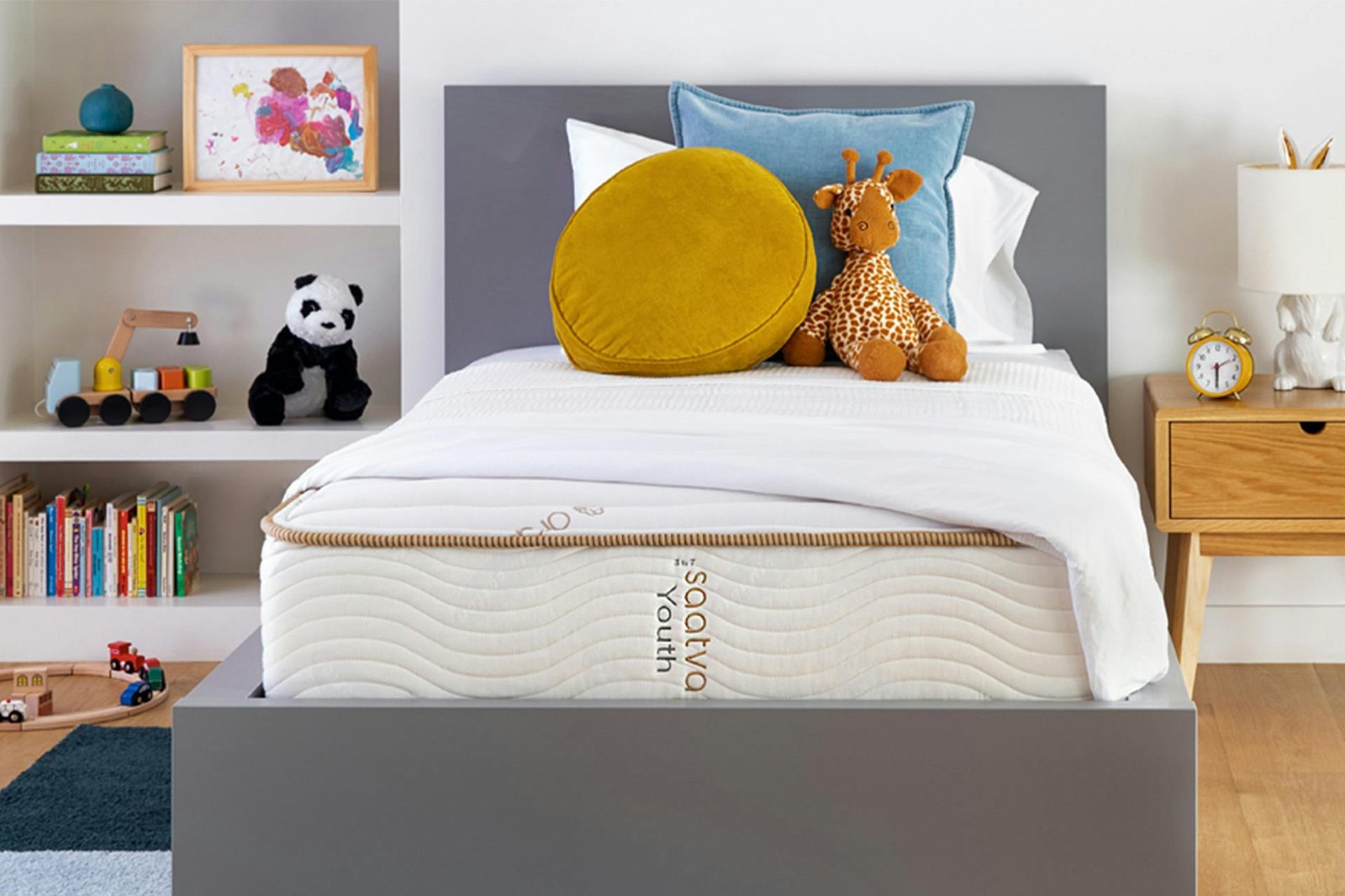 Saatva Youth mattress photographed from the side