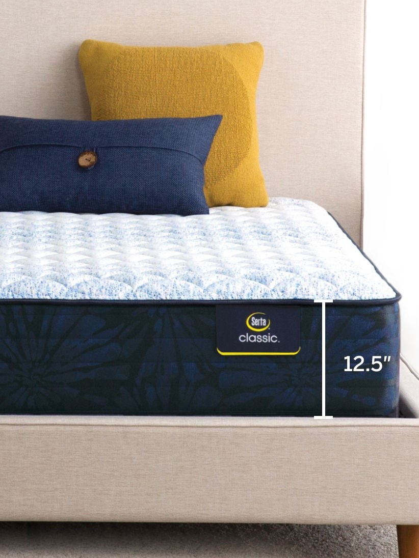 Close view of the Serta Classic Mattress (Standard) cover and comfort layers