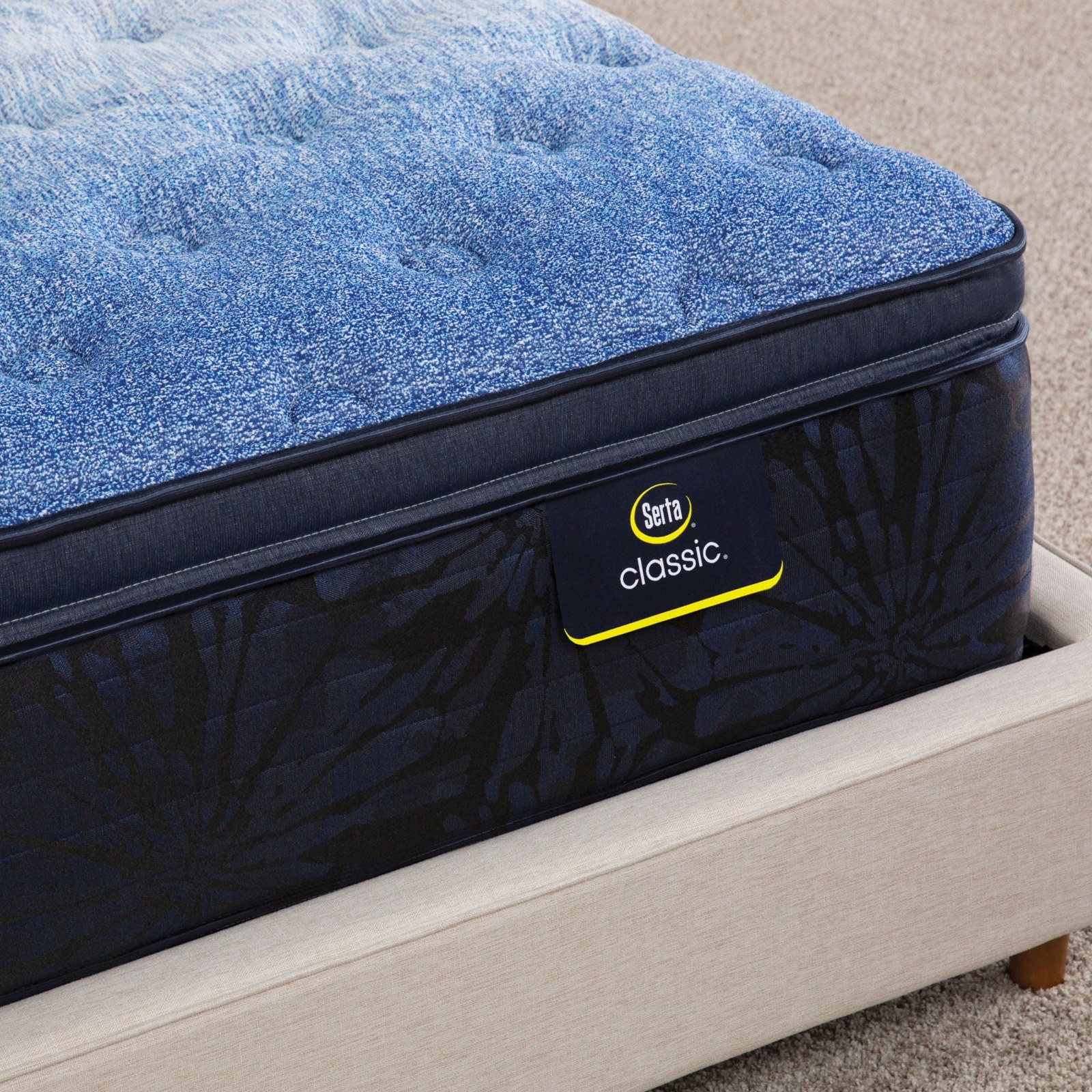 Serta Classic Mattress (Standard) mattress styled in a bedroom