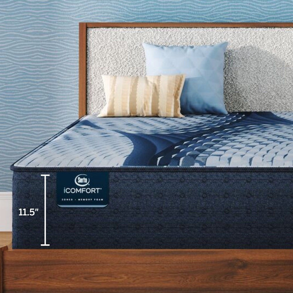 Close view of the Serta iComfort Mattress (Standard) cover and comfort layers