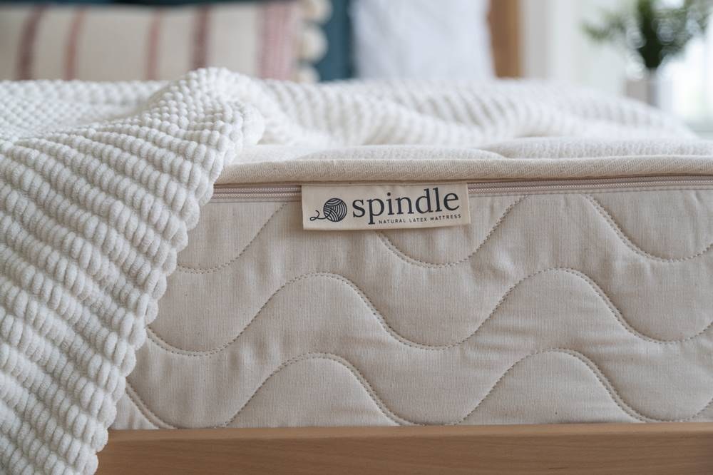 Spindle Organic Latex Mattress mattress photographed from the side