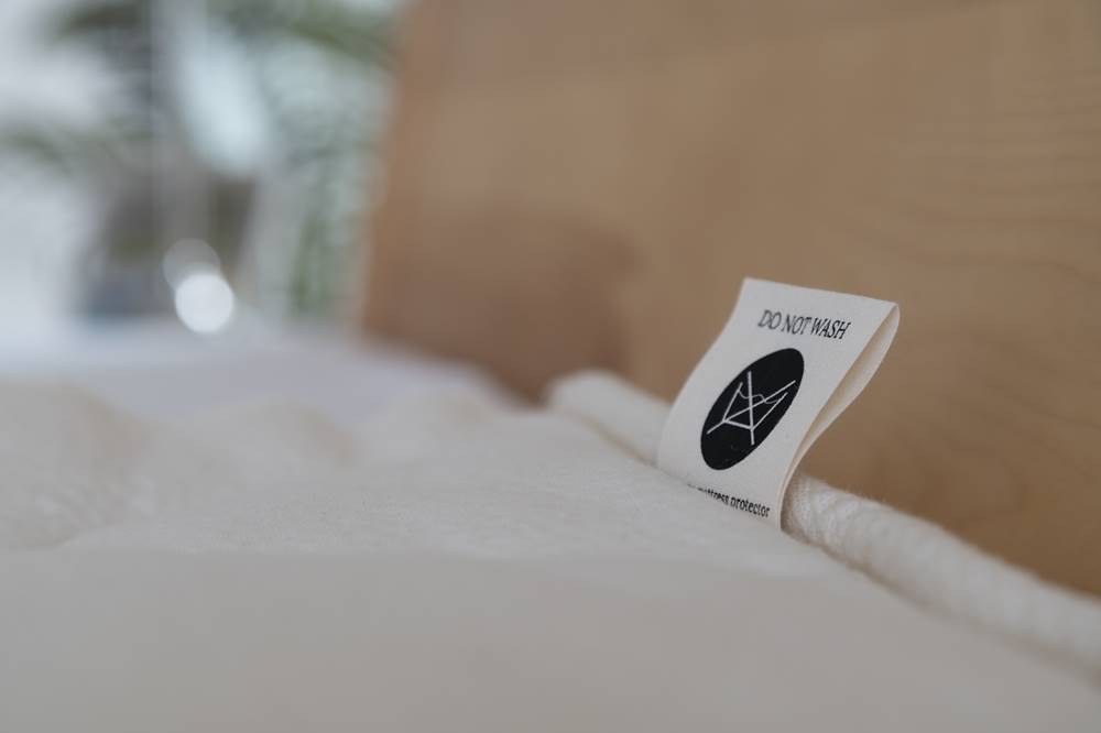 Close view of the Spindle Organic Latex Mattress cover and comfort layers