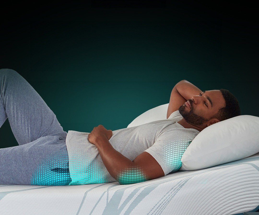 Pressure relief illustration showing a sleeper on a TEMPUR-Adapt mattress