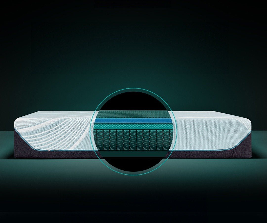 Cutaway showing the coil unit inside the TEMPUR-ProAdapt Hybrid