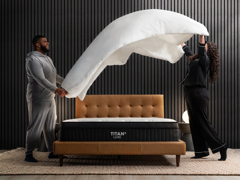 Titan Plus mattress styled in a bedroom