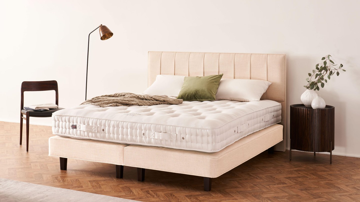 Vispring Devonshire mattress styled in a bedroom